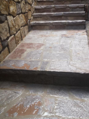 polished stone steps