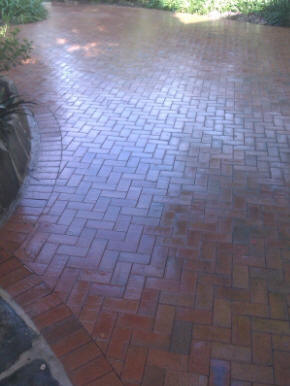 brick paved driveway